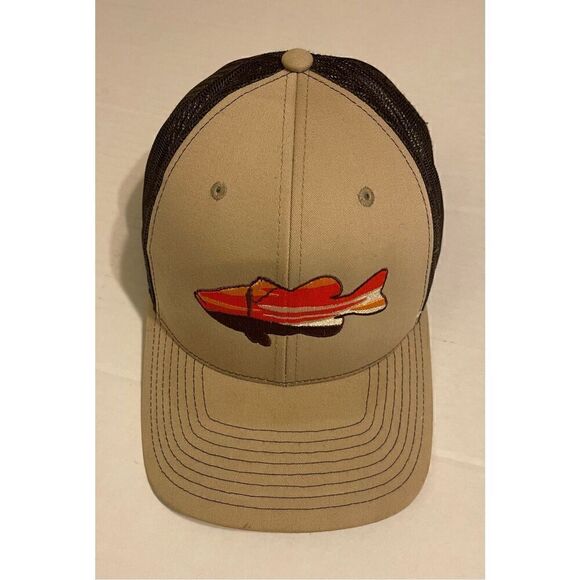 Richardson 112 Trucker Hat SnapBack Adjustable Tan Fishing Fish Hat - Picture 1 of 4